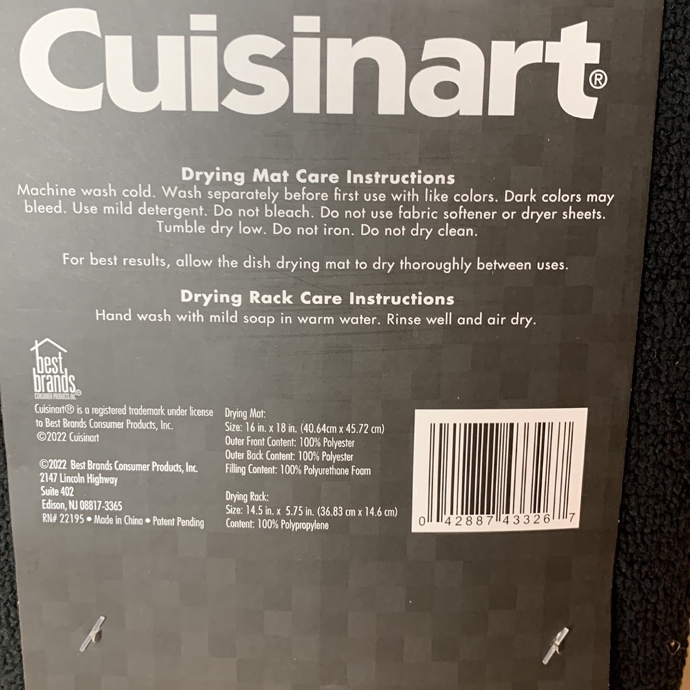 NWT Dish Drying Mat With Rack For Kitchen Counter Cuisinart - Picture 4 of 4